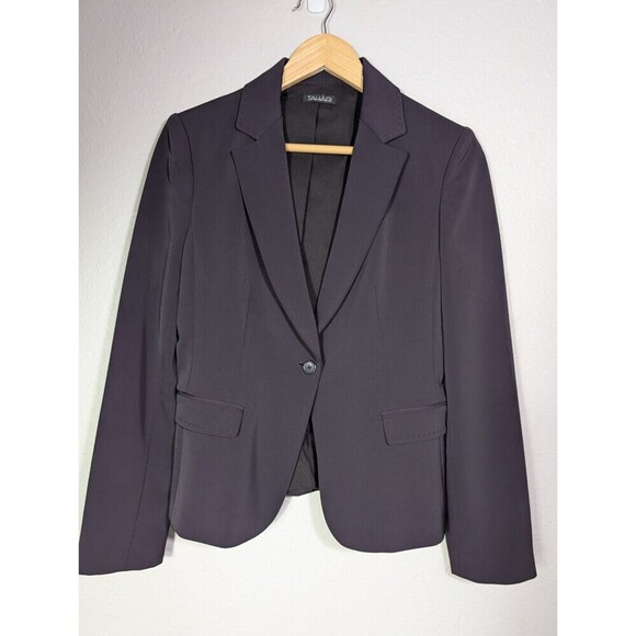 Tahari Women Blazer Jacket Sz 4 Purple Liquid Flowy Fabric Lined 120 - Picture 1 of 8